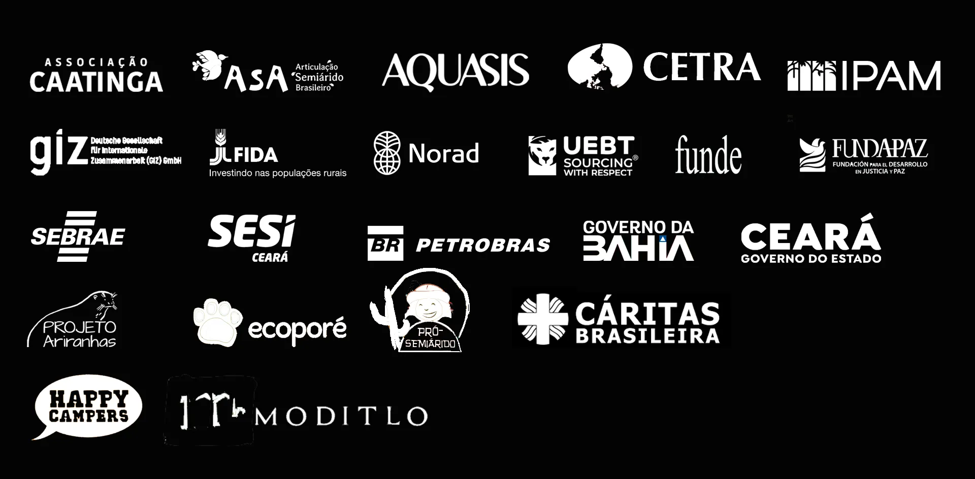 Clientes da Barong: Associação Caatinga, ASA, Aquasis, CETRA, IPAM, GIZ, FIDA, Norad, UEBT, Funde, Fundapaz, Sebrae, SESI Ceará, Petrobras, Governo da Bahia, Governo do Estado do Ceará, Projeto Ariranhas, Ecoporé, Pró-Semiárido, Cáritas Brasileira, Happy Campers e Moditlo